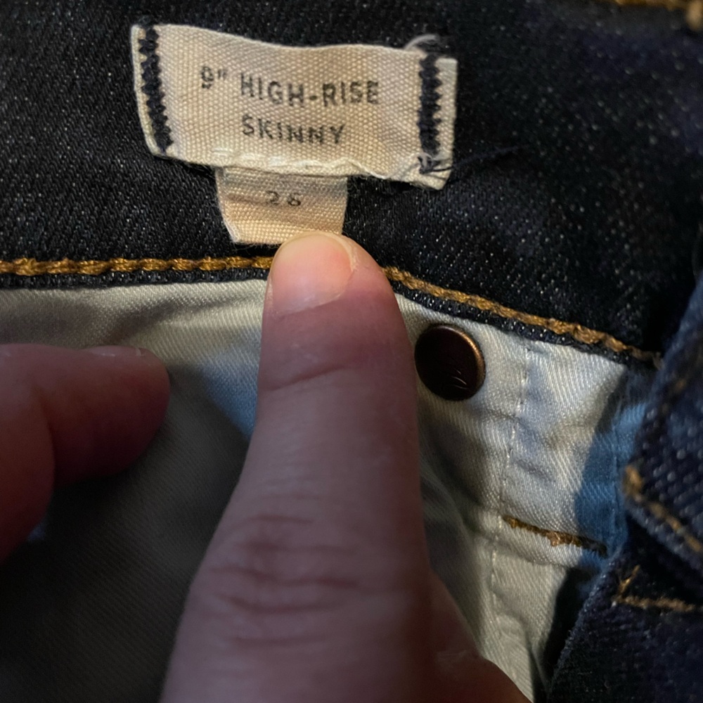 Madewell High-Rise Skinny‎ Jeans 9” Dark Blue Denim Size 26 - Picture 6 of 10